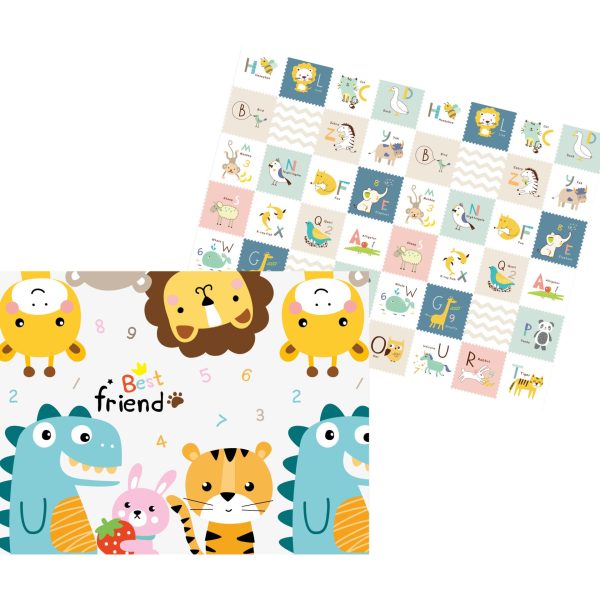 Sklopiva podloga sa dva lica Vesela Abceda+Najbolji drugari 150x200x1 cm