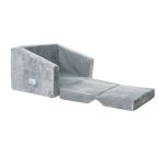 KINDER HOME Plišana dečija sofa-krevet 2u1 siva - Слика 6