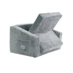 KINDER HOME Plišana dečija sofa-krevet 2u1 siva - Слика 4