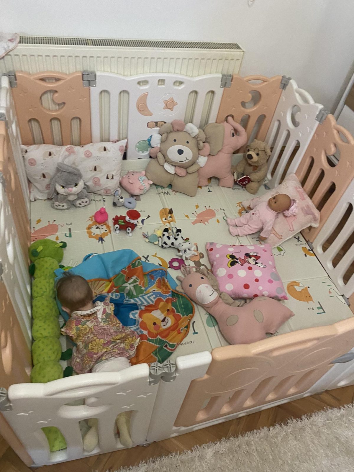 2 Sklopiva ogradica Sovica – Roze/Kajsija + bela - Слика 1