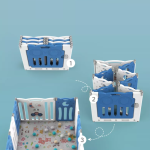 Sklopiva ogradica sa košem "Meda" 163*203 cm (žuta+bela boje) - Слика 3