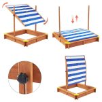 Dečiji drveni peščanik KINDER HOME, sa podesivim, vodootpornim poklopcem anti-UV 30 - Слика 3