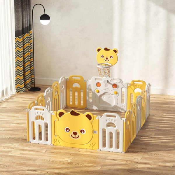 Sklopiva ogradica sa košem "Meda" 123*245 cm (žuta+bela boje)