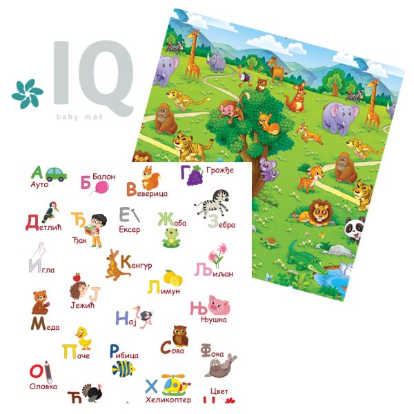 IQ sklopiva podloga Azbuka + Zoo vrt 150x200x1 cm