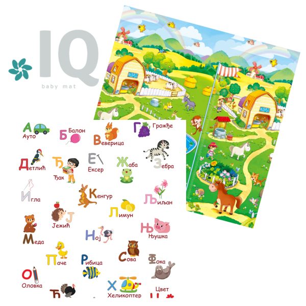 IQ podloga Azbuka + Vesela farma 150x200x1 cm