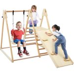 Dečiji drveni set KINDER HOME 4 u 1 – ljuljaška, tobogan, ram za penjanje i rampa za penjanje - Слика 2
