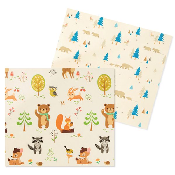 Nesklopivi D&B tepih od pene sa dva lica Bebe životinje + Medvedići u šumi 150x180x1 cm