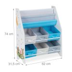 KINDER HOME Dečija polica za knjige i igračke bela - Слика 2