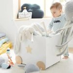 KINDER HOME kutija za igracke sa tockicima drvena bela - Слика 4