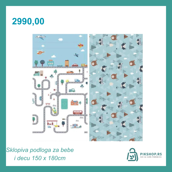 Sklopiva dvostrana podloga  "Staza i Šuma" 150x180x1 cm