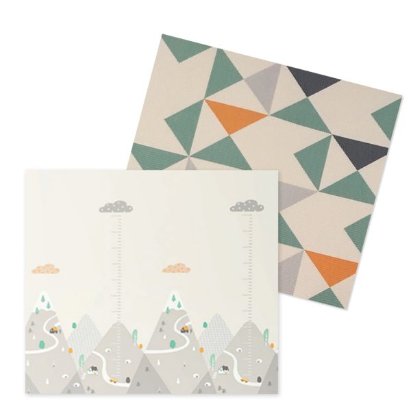 Nesklopivi D&B tepih od pene sa dva lica Planina + Trouglovi 150x180x1 cm