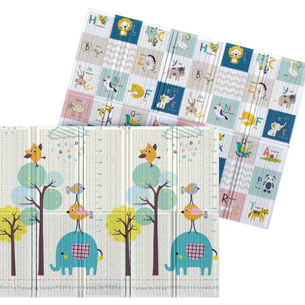 JOY sklopiva podloga sa dva lica Ptičice i slon + Vesela ABCeda150x200x1 cm