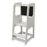 Montessori Toranj KINDER HOME, edukativna stolica sa crnom tablom i podesivom visinom, bela, za decu od 1-4 godine - Слика 2