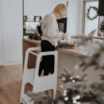 Montessori Toranj KINDER HOME, edukativna stolica sa crnom tablom i podesivom visinom, bela, za decu od 1-4 godine - Слика 3