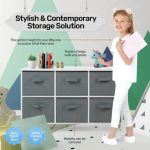 KINDER HOME Drvena komoda sa 6 tekstilnih fioka za odlaganje siva - Слика 4