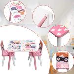 KINDER HOME Drveni dečiji sto sa stolicama roze - Слика 4