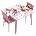KINDER HOME Drveni dečiji sto sa stolicama roze - Слика 3