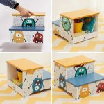 KINDER HOME Dečija drvena stolica-merdevine sa 2 stepenika šarena - Слика 2