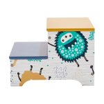 KINDER HOME Dečija drvena stolica-merdevine sa 2 stepenika šarena - Слика 6