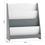 KINDER HOME Stalak za dečije knjige i časopise beli - Слика 4