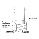 KINDER HOME Drveni stalak sa policama za dečiju odeću beli - Слика 6