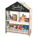 KINDER HOME Ormar za igračke i knjige,Crna tabla za pisanje