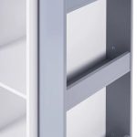 RAKETA sa rotirajućim odsekom za 360 stepeni sa policama u 4 nivoa, drvena - za odlaganje knjiga i igračaka BELA/SIVA - Слика 6