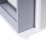 RAKETA sa rotirajućim odsekom za 360 stepeni sa policama u 4 nivoa, drvena - za odlaganje knjiga i igračaka BELA/SIVA - Слика 4