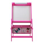 KINDER HOME Dvostrana dečija drvena tabla na stalku za pisanje i crtanje sa kutijom za odlaganje roze