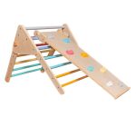 Pikler trougao KINDER HOME 2 u 1 Drvena penjalica i tobogan