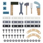 Dečija drvena radionica sa alatima, KINDER HOME, plava - Слика 4