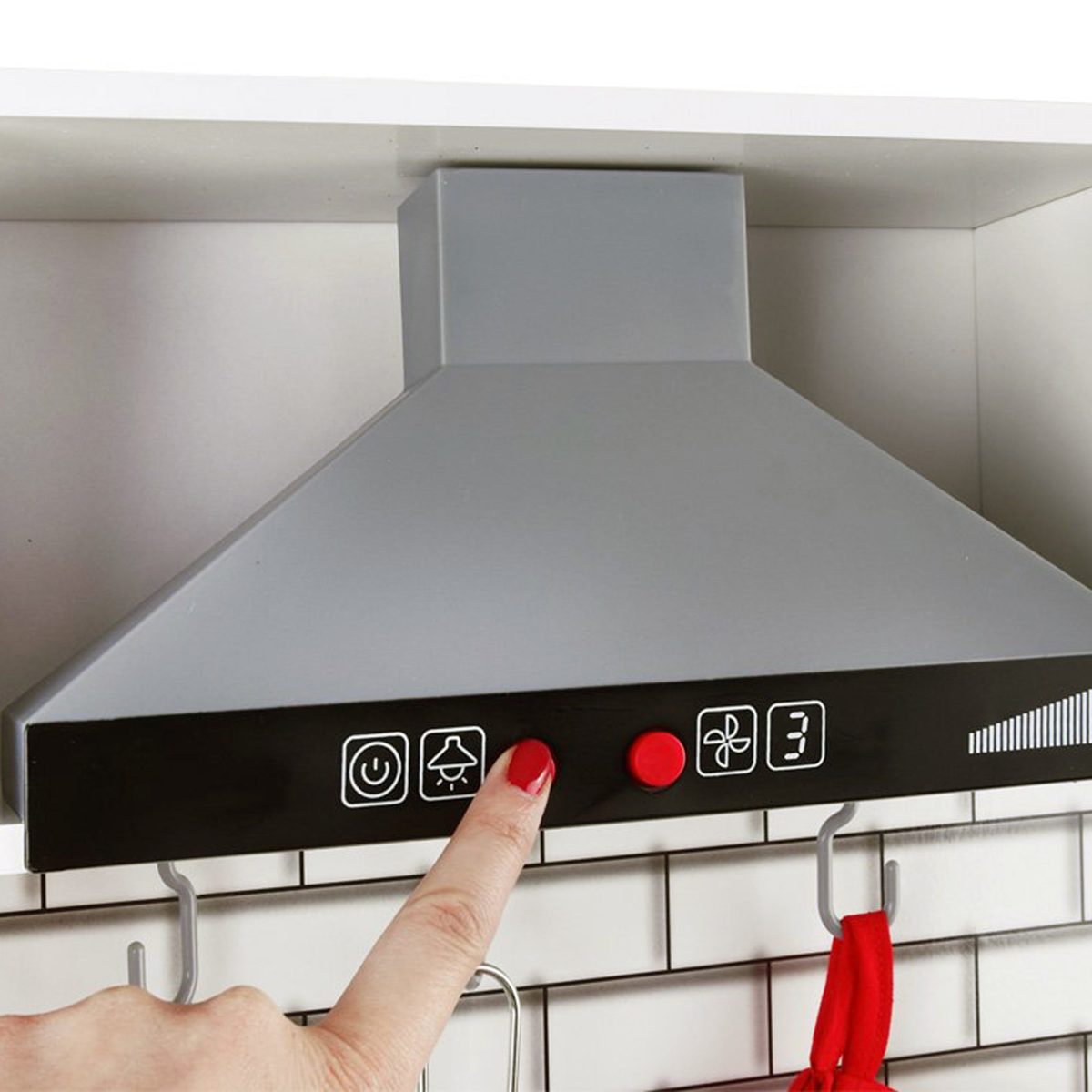 KINDER HOME Dečija drvena kuhinja sa zvukom, svetlom i priborom za kuvanje belo-siva - Слика 6