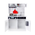 KINDER HOME Dečija drvena kuhinja sa zvukom, svetlom i priborom za kuvanje belo-siva - Слика 4