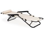 Baštenska ležaljka sa naslonom za glavu, sklopive konstrukcije, bež, MultiGarden - Слика 4