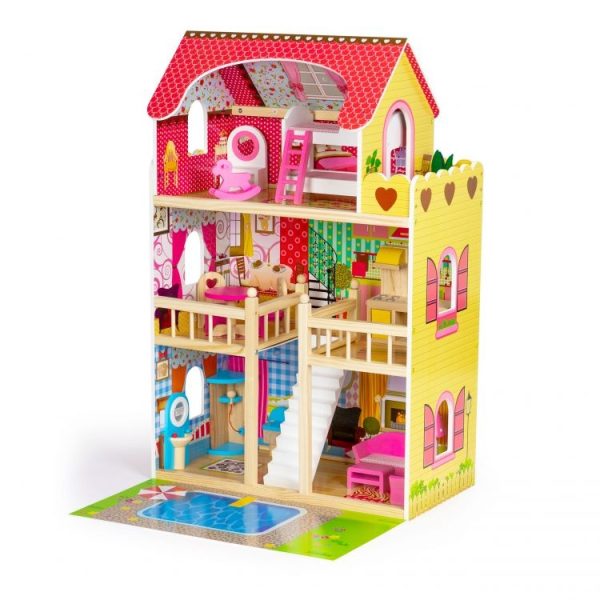 Drvena kućica sa bazenom I rasvetom Eco Toys