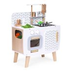 Drvena kuhinja za decu retro sa rernom, šporetom, sudoperom i priborom ECOTOYS - Слика 3