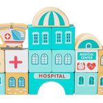 Edukativne drvene kocke city set sa podlogom 121kom - Слика 7