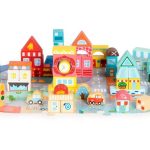 Edukativne drvene kocke city set sa podlogom 88 kom - Слика 2