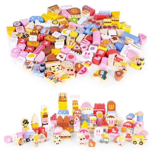 Edukativne drvene kocke set -candy city 116 kom Eco Toys