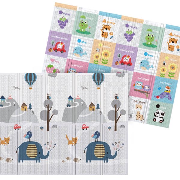 JOY sklopiva podloga sa dva lica Slon u planini+Vesela učionica150x200x1 cm