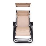 Podesiva baštenska fotelja sa tendom beige - Слика 2