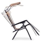 Podesiva baštenska fotelja sa tendom beige - Слика 3