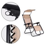 Podesiva baštenska fotelja sa tendom beige - Слика 5