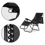 Podesiva baštenska fotelja sa tendom black - Слика 7