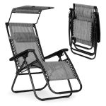 Podesiva baštenska fotelja sa tendom gray