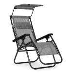 Podesiva baštenska fotelja sa tendom gray - Слика 5