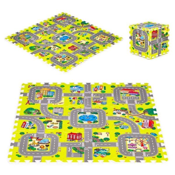 Podloga za igru city 9 elemenata 90.5x90,5cm iplay Eco Toys