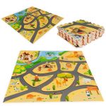 Podloga za igru za decu safari puzzle 9 elemenata 93x93cm Eco Toys