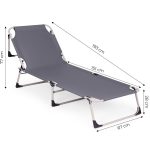 Sklopiva baštenska ležaljka za pecanje sa dušekom i jastukom, siva, MultiGarden - Слика 7