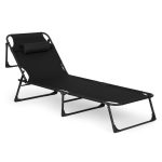 Sklopiva baštenska ležaljka za pecanje sa jastukom, crna, MultiGarden - Слика 4